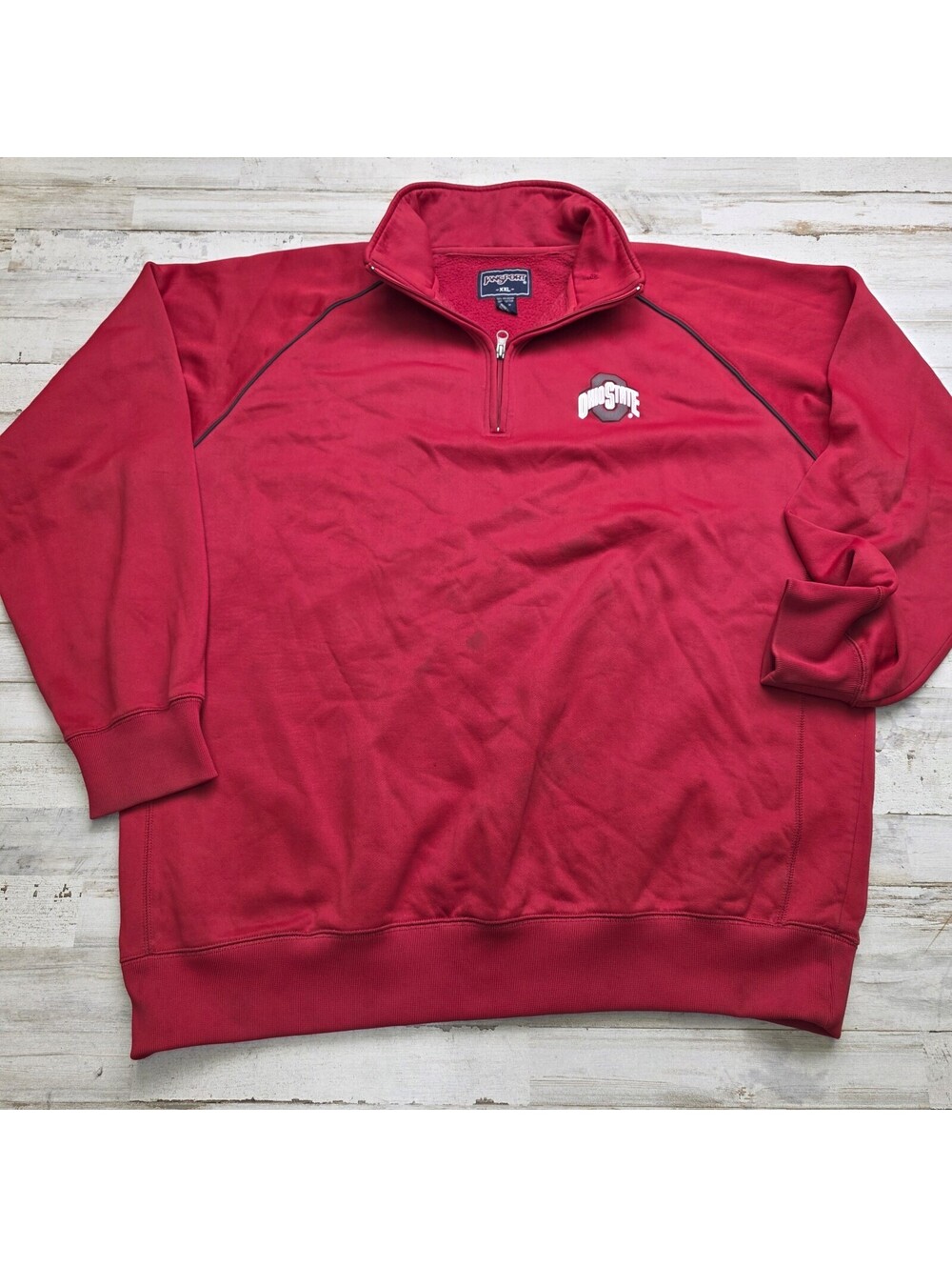 JanSport Ohio State Buckeyes 1/4 Zip Sweatshirt Mens 2XL Solid Red Jacket